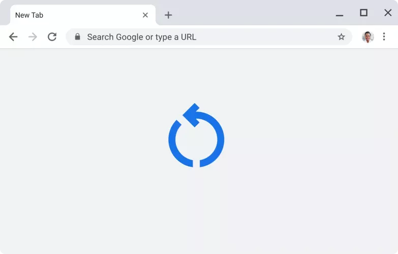 Chrome UI with applying update icon